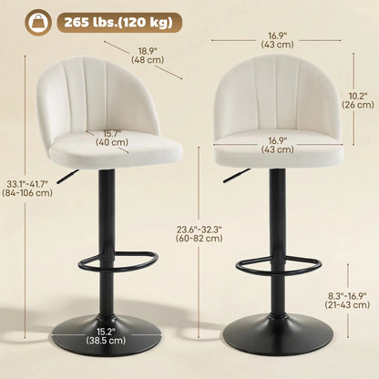 Swivel Counter Height Barstools Set Of 2, Cream White Bar Stools at Gallery Canada