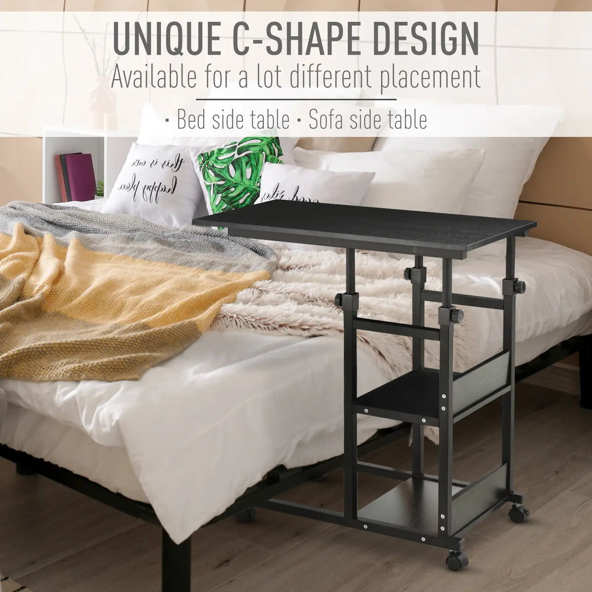Mobile Standing Desk, Adjustable Height 31.5 inch, Black Side Tables at Gallery Canada
