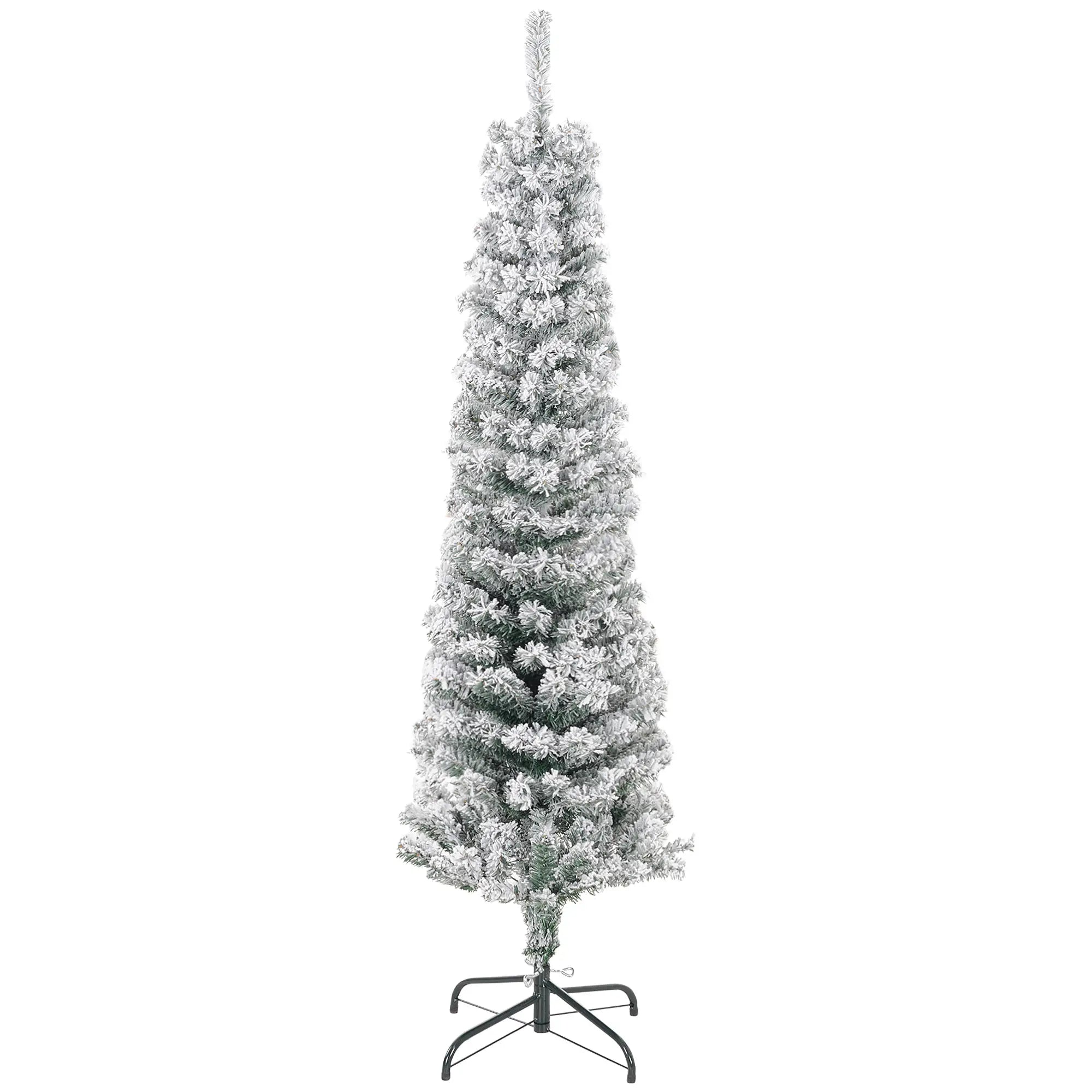 5ft Flocked Pencil Christmas Tree, Realistic Tips, Green Pencil Christmas Trees Green at Gallery Canada