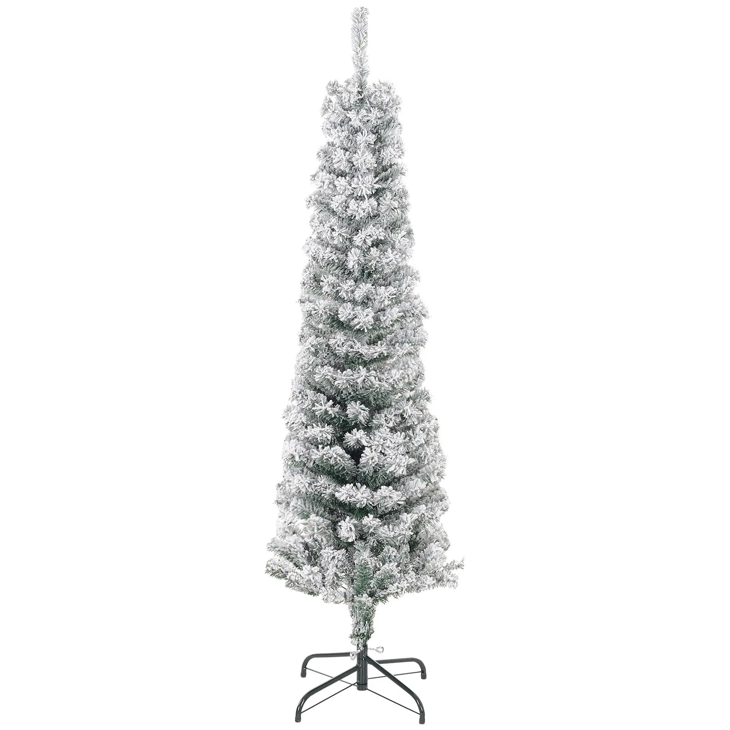 5ft Flocked Pencil Christmas Tree, Realistic Tips, Green Pencil Christmas Trees Green at Gallery Canada