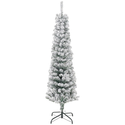 5ft Flocked Pencil Christmas Tree, Realistic Tips, Green Pencil Christmas Trees Green at Gallery Canada