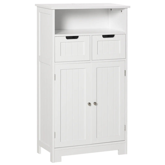 Freestanding Bathroom Cabinet, Adjustable Shelf, Drawers, Small, White Bathroom Cabinets White at Gallery Canada