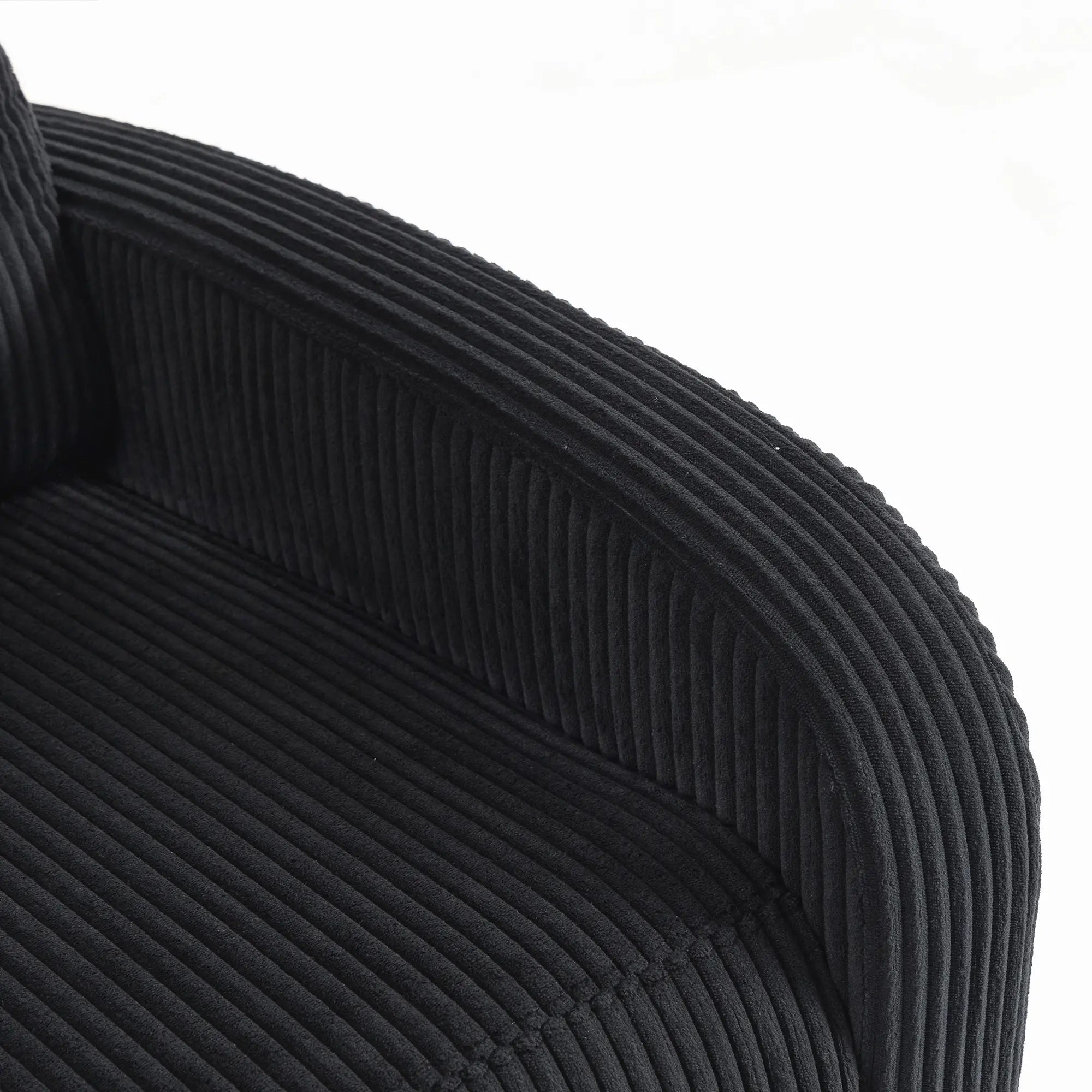 Corduroy Push Back Recliner Chair, Padded Seat, Black Single Sofas at Gallery Canada