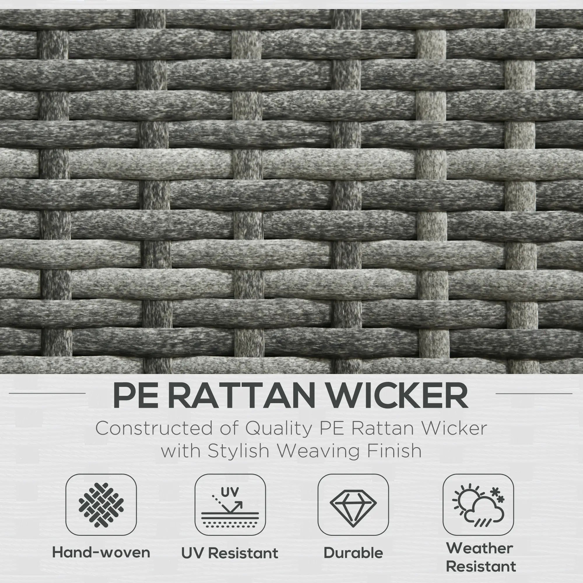 3 Pc Rattan Wicker Outdoor Conversation Set With Loveseats, Coffee Table, Grey Patio Furniture Sets at Gallery Canada