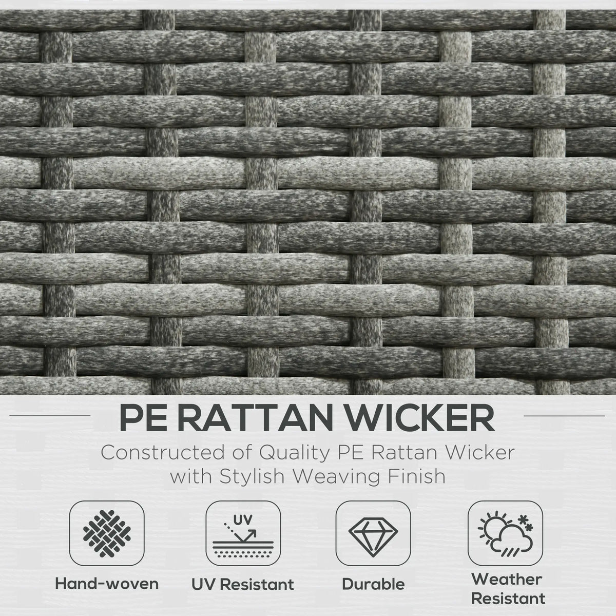 3 Pc Rattan Wicker Outdoor Conversation Set With Loveseats, Coffee Table, Grey Patio Furniture Sets at Gallery Canada
