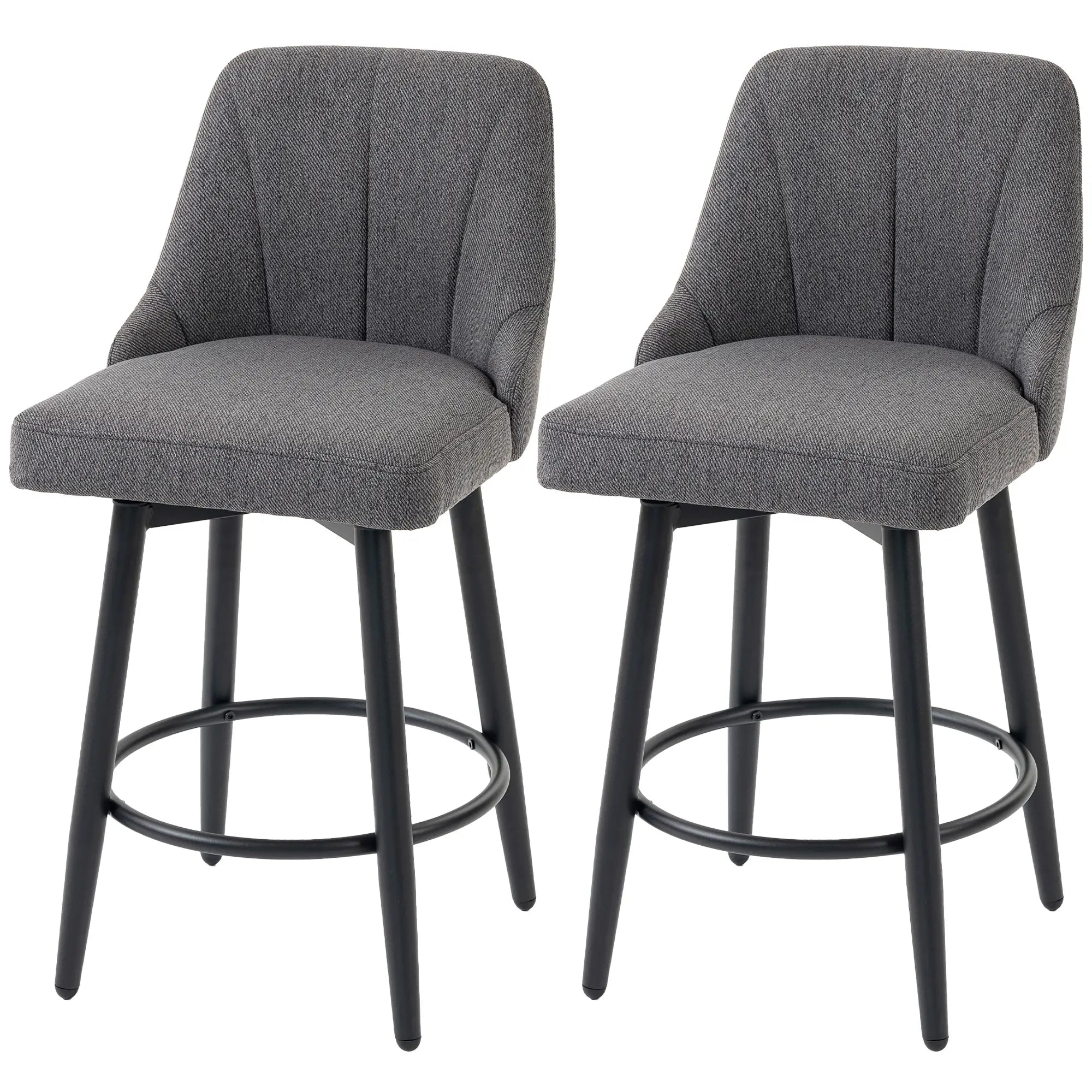 Swivel Bar Stools Set of 2, Counter Height, Dark Grey Bar Stools Multi Colour at Gallery Canada