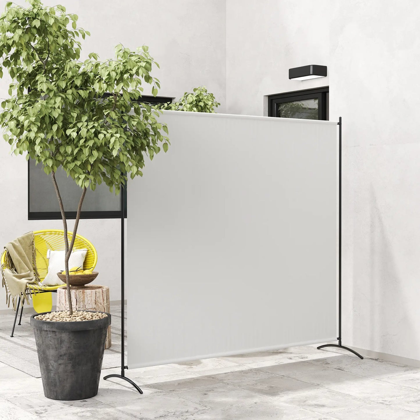 Single Panel Room Divider, UV30+ Privacy Screen, Indoor Outdoor, Beige Side Awnings at Gallery Canada