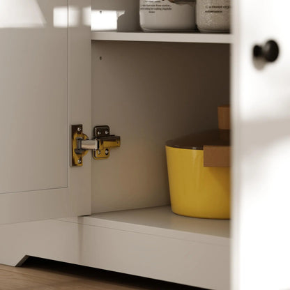 Farmhouse Sideboard Buffet Cabinet, Adjustable Shelves, Barn Doors, White Bar Cabinets at Gallery Canada