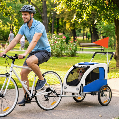2 In 1 Dog Bike Trailer, Foldable Pet Stroller, Light Grey Dog Bike Trailers & Strollers at Gallery Canada