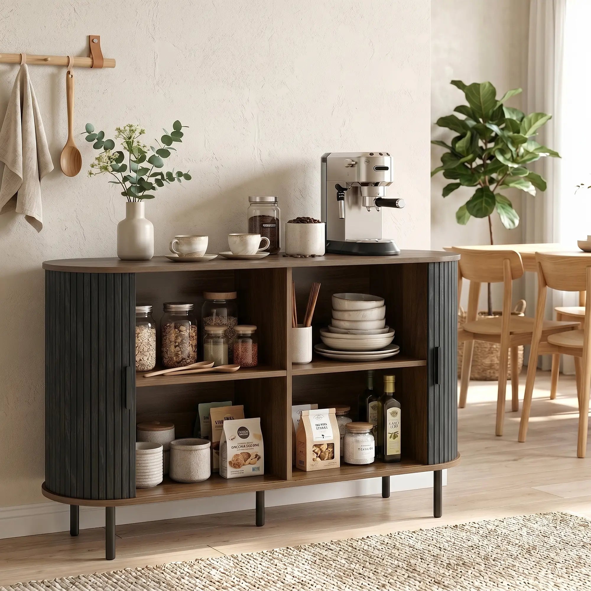 Fluted Sideboard Buffet Cabinet, 55