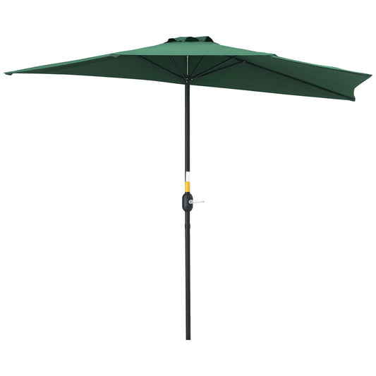 9ft Half Round Umbrella, 5 Ribs, Patio Garden Sun Shade, Dark Green Sun Umbrellas Dark Green at Gallery Canada