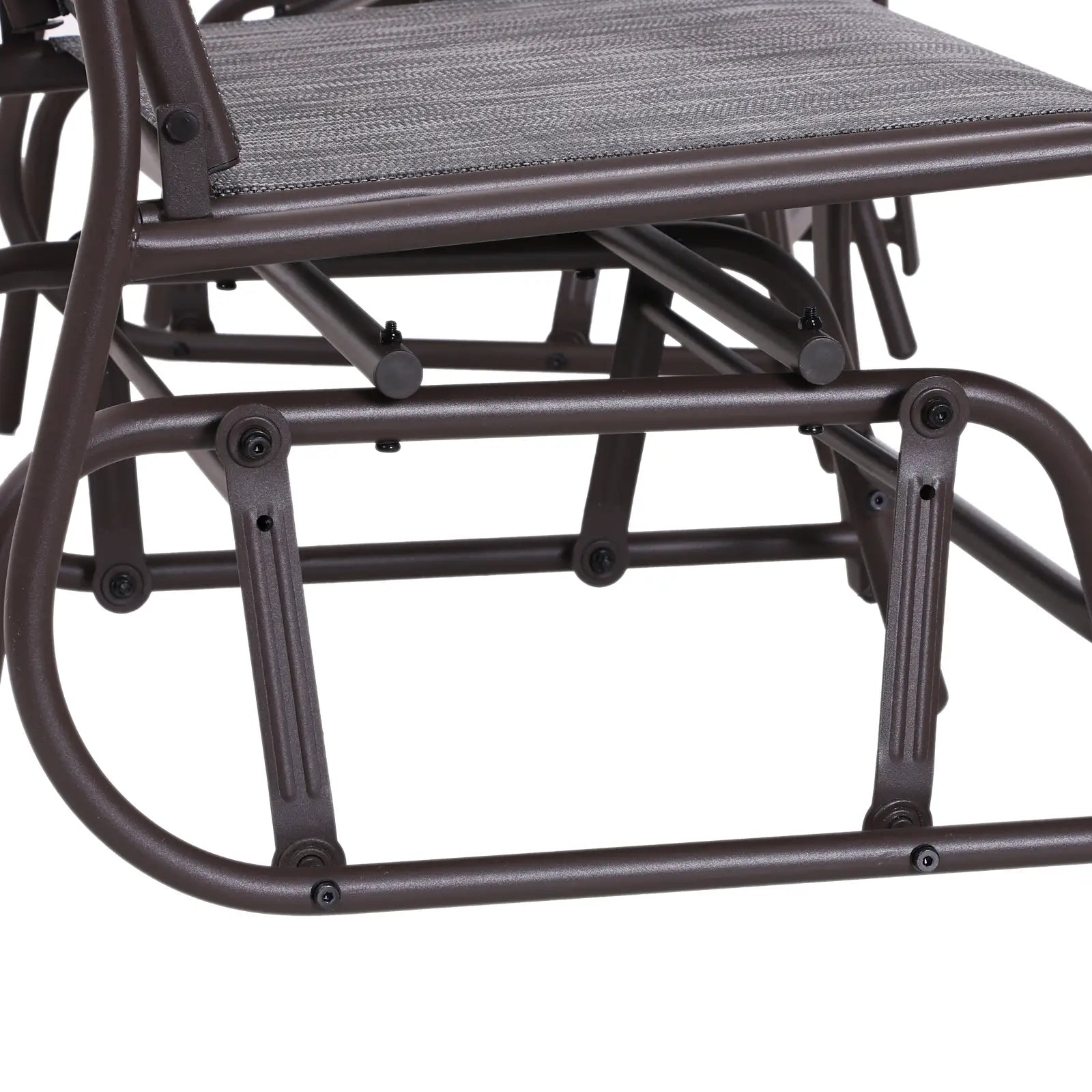 Double Patio Glider Chair with Glass Table, Grey Outdoor Gliders at Gallery Canada