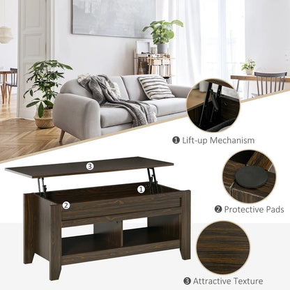 Lift Top Coffee Table With Storage, Dark Walnut Coffee Tables at Gallery Canada