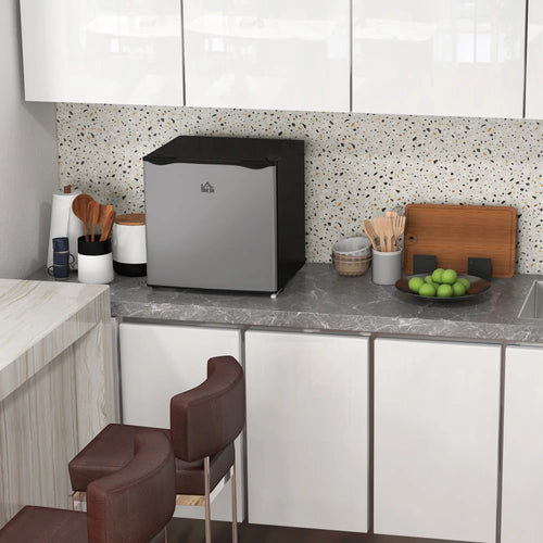 1.1 Cu. Ft. Mini Freezer, Compact Upright, Reversible Door, Removable Shelf, Adjustable Temperature, Silver