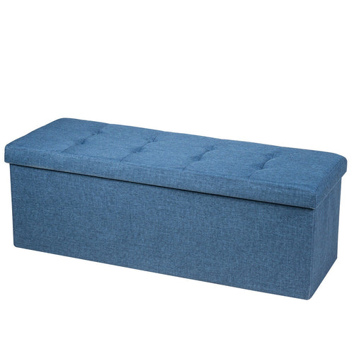 Fabric Folding Storage Bed End Bench, Navy
