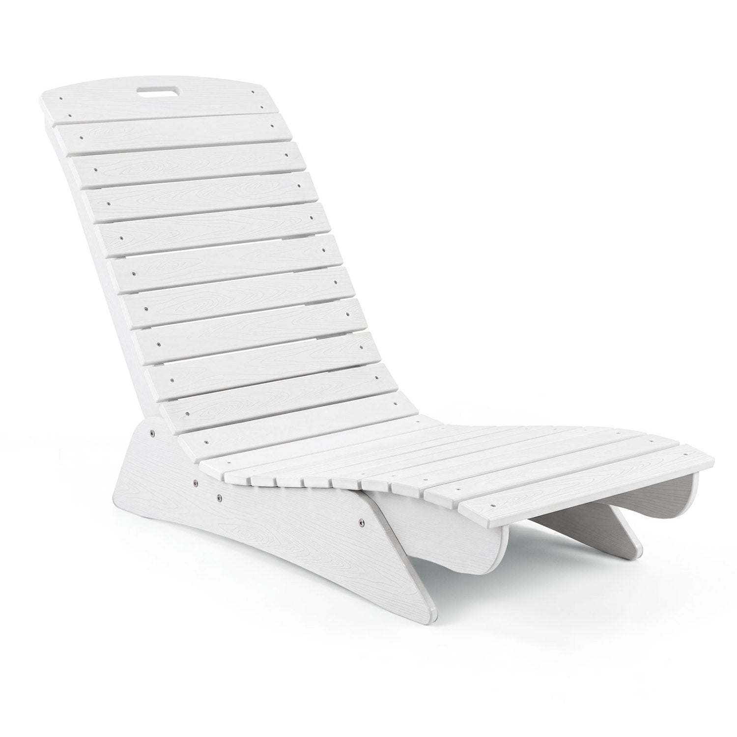 Outdoor Lounger, Fade-Resistant Contoured Deck Poolside, White Outdoor Chaise Lounges White at Gallery Canada