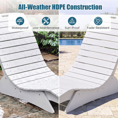 Outdoor Lounger, Fade-Resistant Contoured Deck Poolside, White Outdoor Chaise Lounges at Gallery Canada