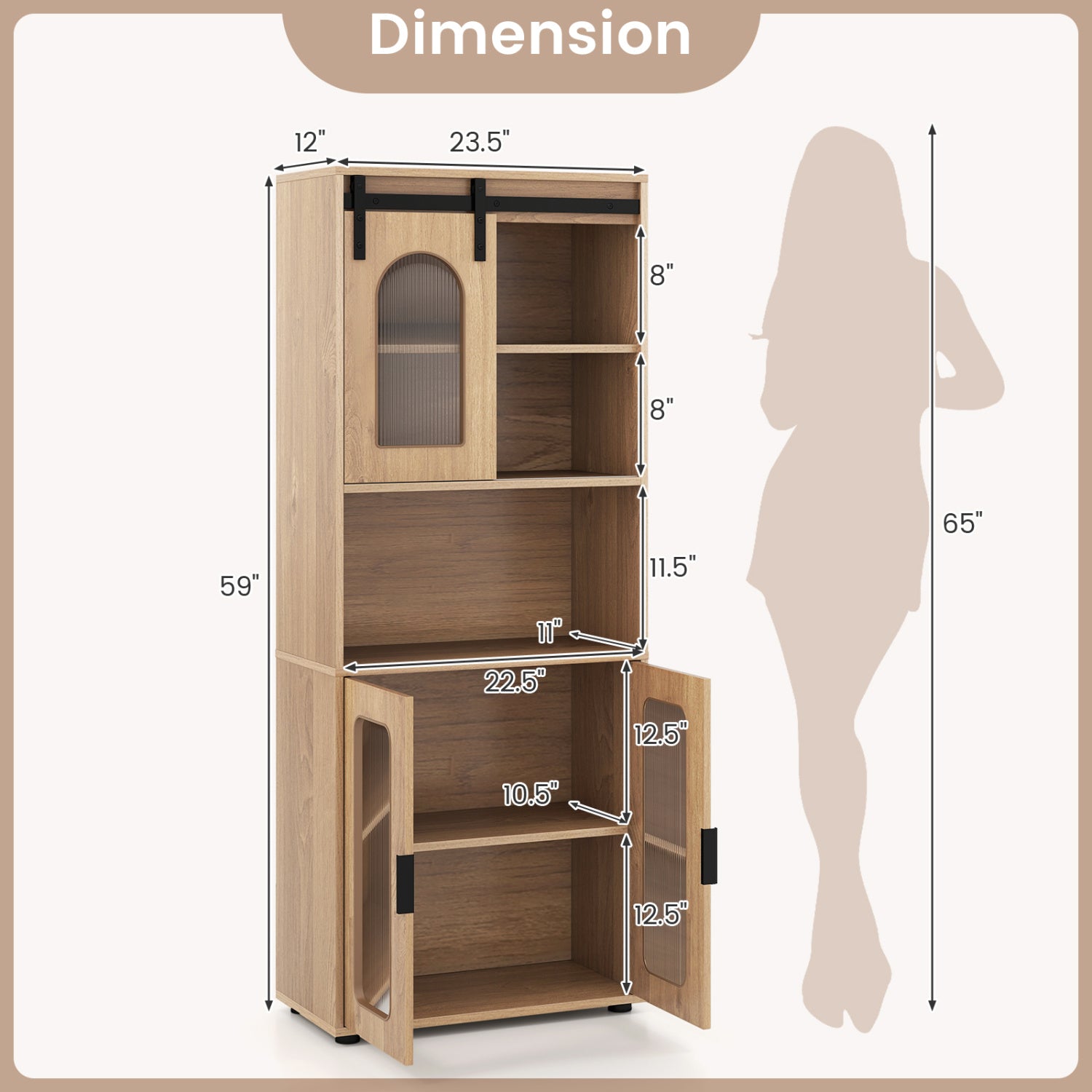Farmhouse Bathroom Floor Cabinet, Sliding Barn Door, Natural Floor Cabinets at Gallery Canada