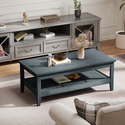 Farmhouse Coffee Table, Rustic Cocktail Center Table, Blue Coffee Tables at Gallery Canada