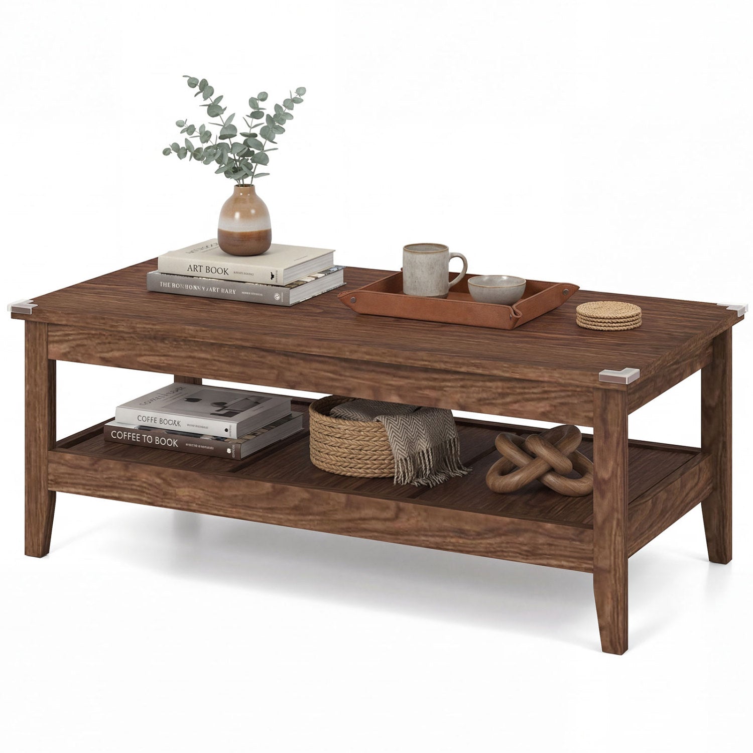 Farmhouse Coffee Table, Rustic Cocktail Center Table, Walnut Coffee Tables at Gallery Canada