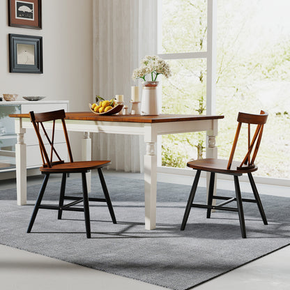 Farmhouse Kitchen Dining Chair Set of 2 with Rubber Wood Frame, Dark Brown Dining Chairs at Gallery Canada
