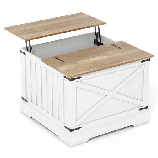 Farmhouse Lift Top Coffee Table with Hidden Storage Compartment, Brown Coffee Tables Brown at Gallery Canada