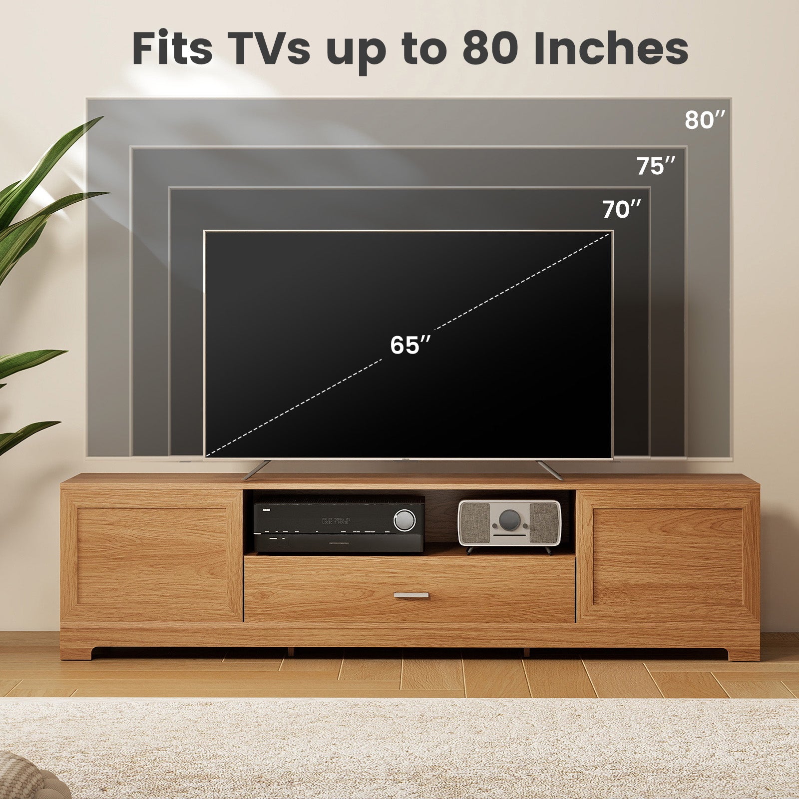 Farmhouse Rustic TV Stand for TVs up to 80