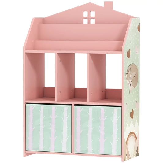 Kids Bookshelf With Storage, Toy Storage Unit, Pink Baby & Kids Storage Pink at Gallery Canada
