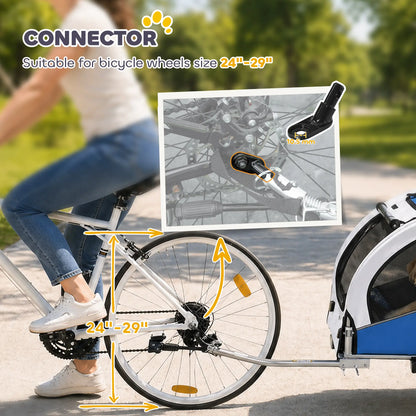 2 In 1 Dog Bike Trailer, Foldable Pet Stroller, Light Grey Dog Bike Trailers & Strollers at Gallery Canada