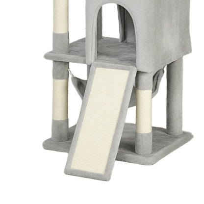 Cat Tree, 70 Inch Multi-Level Tower with Condos, Beds, Hammock, Light Grey Cat Towers at Gallery Canada