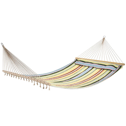 "83" Patio Double Hammock With Pillow, Red Stripe Camping Hammocks Green, Blue with Red, Yellow stripe at Gallery Canada