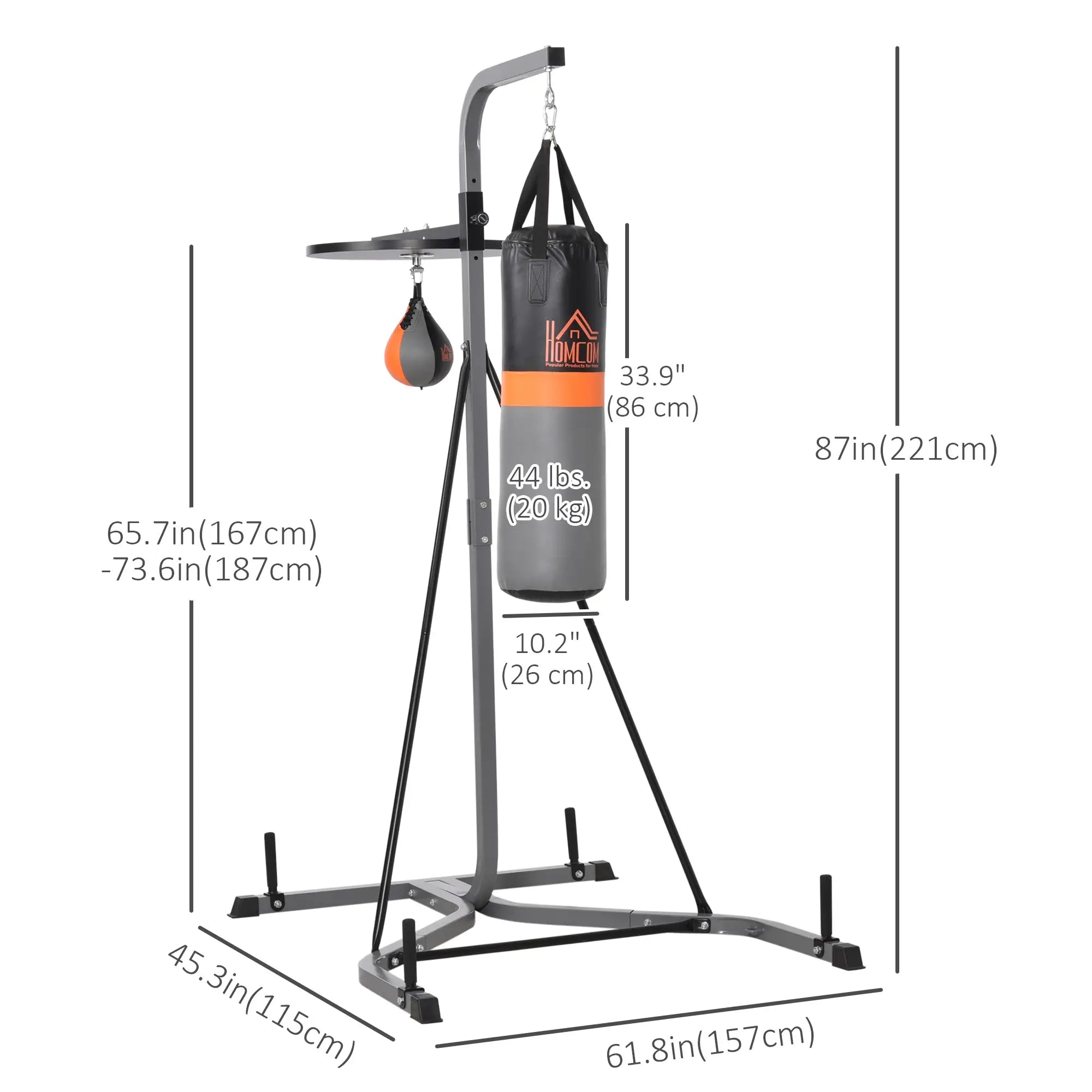 Punching Bag Stand, Speed Ball Holder, 45.25