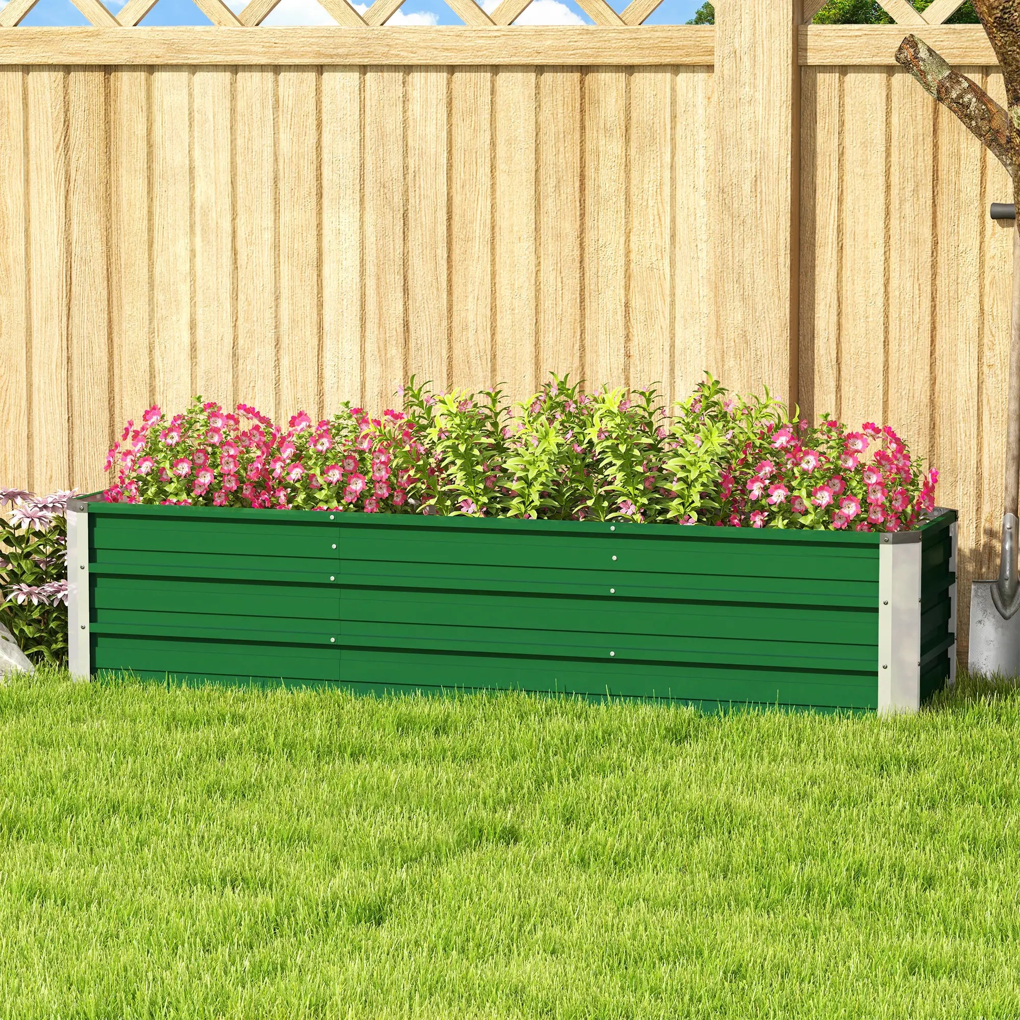 6' x 1.5' x 1.3' Galvanized Raised Garden Bed, Large Metal Planter Box, Green Galvanized Planter Boxes at Gallery Canada