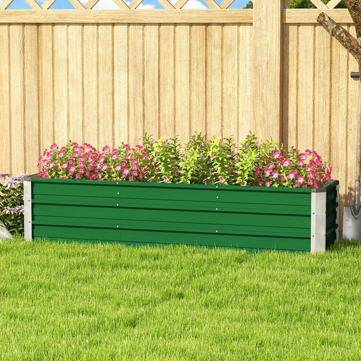 6' x 1.5' x 1.3' Galvanized Raised Garden Bed, Large Metal Planter Box, Green Galvanized Planter Boxes at Gallery Canada