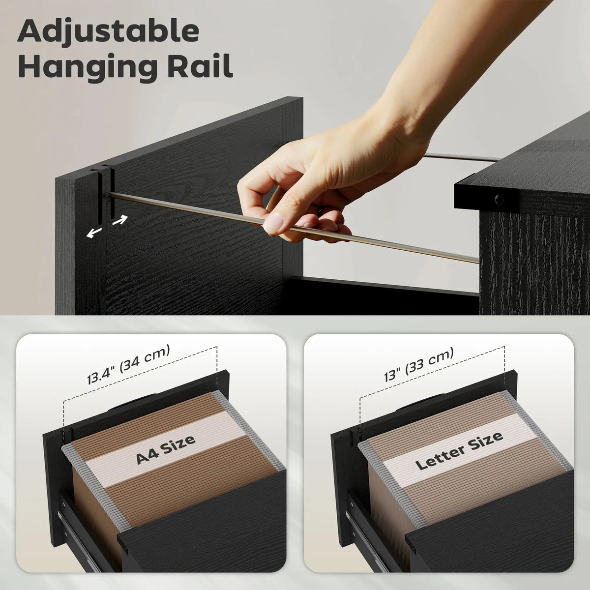 4-Drawer File Cabinet, Vertical Farmhouse, Fits A4, Black Office Cabinets & Cupboards at Gallery Canada