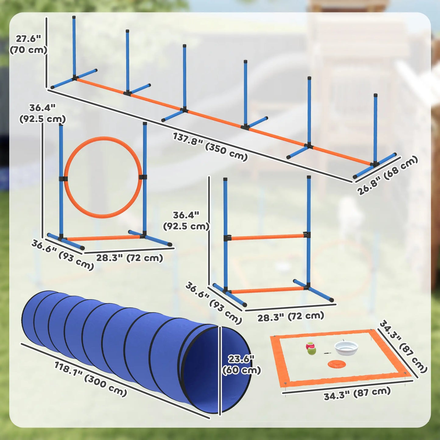Dog Agility Training Equipment, 8PCS Obstacle Course Starter Kit Dog Agility Training Equipment at Gallery Canada