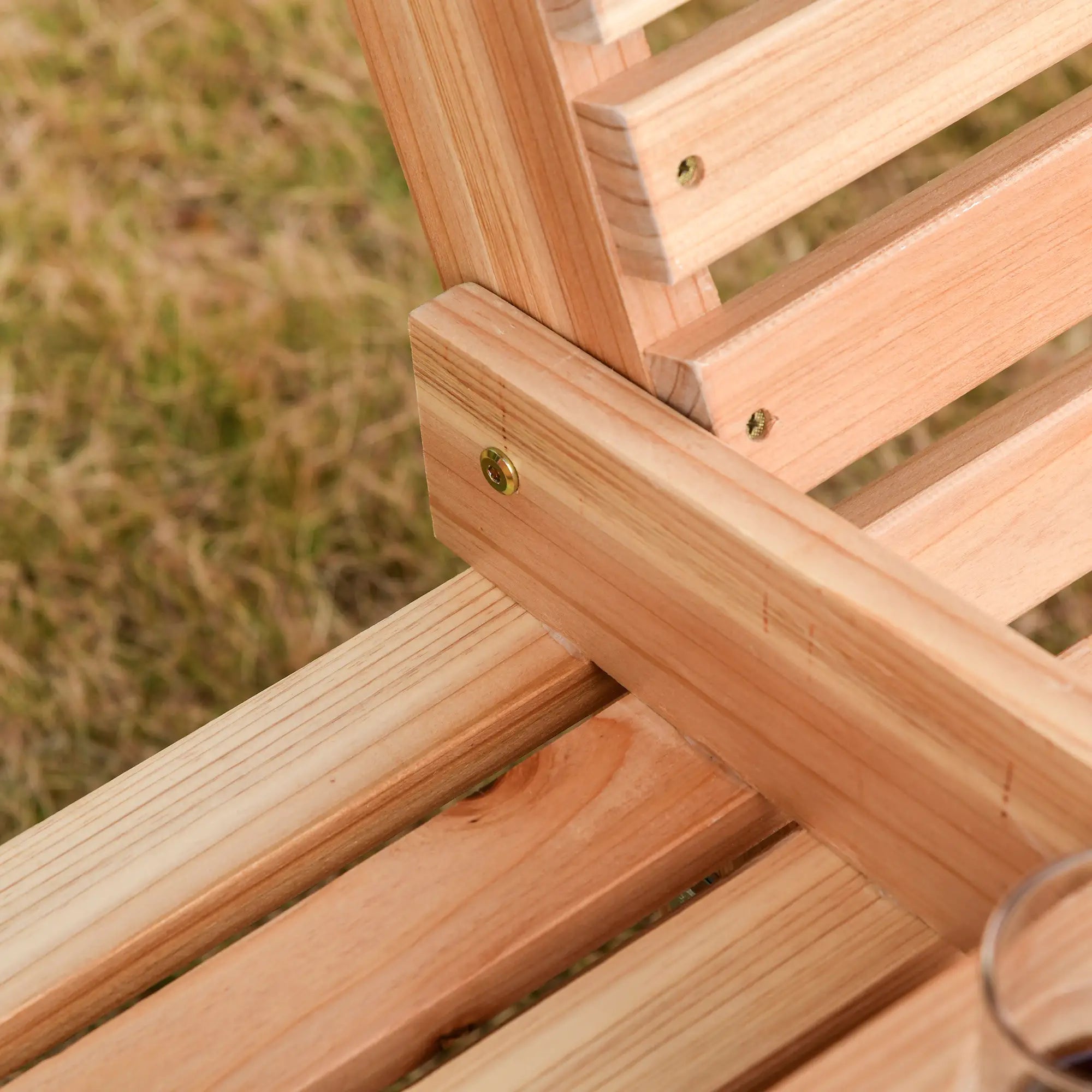 3 Seater Wood Patio Swing, Foldable Table, Cup Holders, Steel Chains, Natural Hanging Porch Swings at Gallery Canada