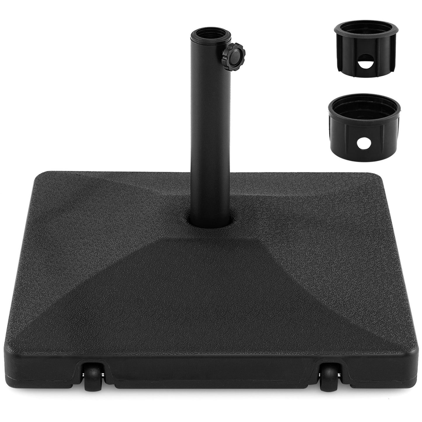 Fillable Umbrella Base, 90 LBS Heavy Duty With 2 Wheels, Black Outdoor Umbrella Bases at Gallery Canada