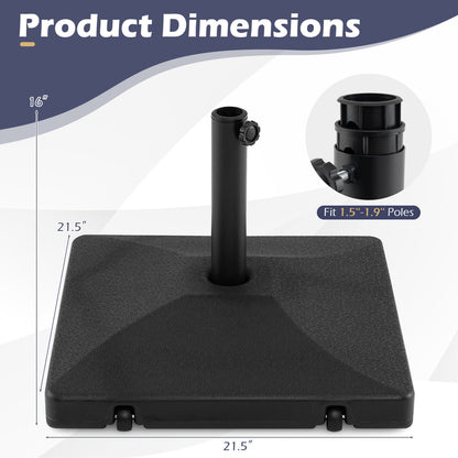 Fillable Umbrella Base, 90 LBS Heavy Duty With 2 Wheels, Black Outdoor Umbrella Bases at Gallery Canada