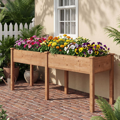 Fir Wood Outdoor Raised Garden Bed, 4x2 Ft, Yellow Raised Garden Beds at Gallery Canada