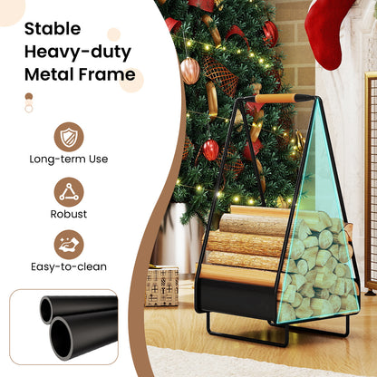Firewood Storage Rack Heavy-duty Metal Log Holder with Handle and Square Rack Log Storage at Gallery Canada
