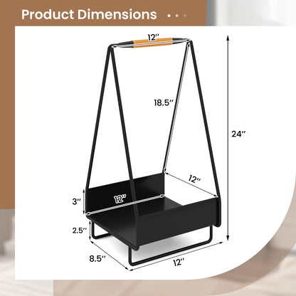 Firewood Storage Rack Heavy-duty Metal Log Holder with Handle and Square Rack Log Storage at Gallery Canada