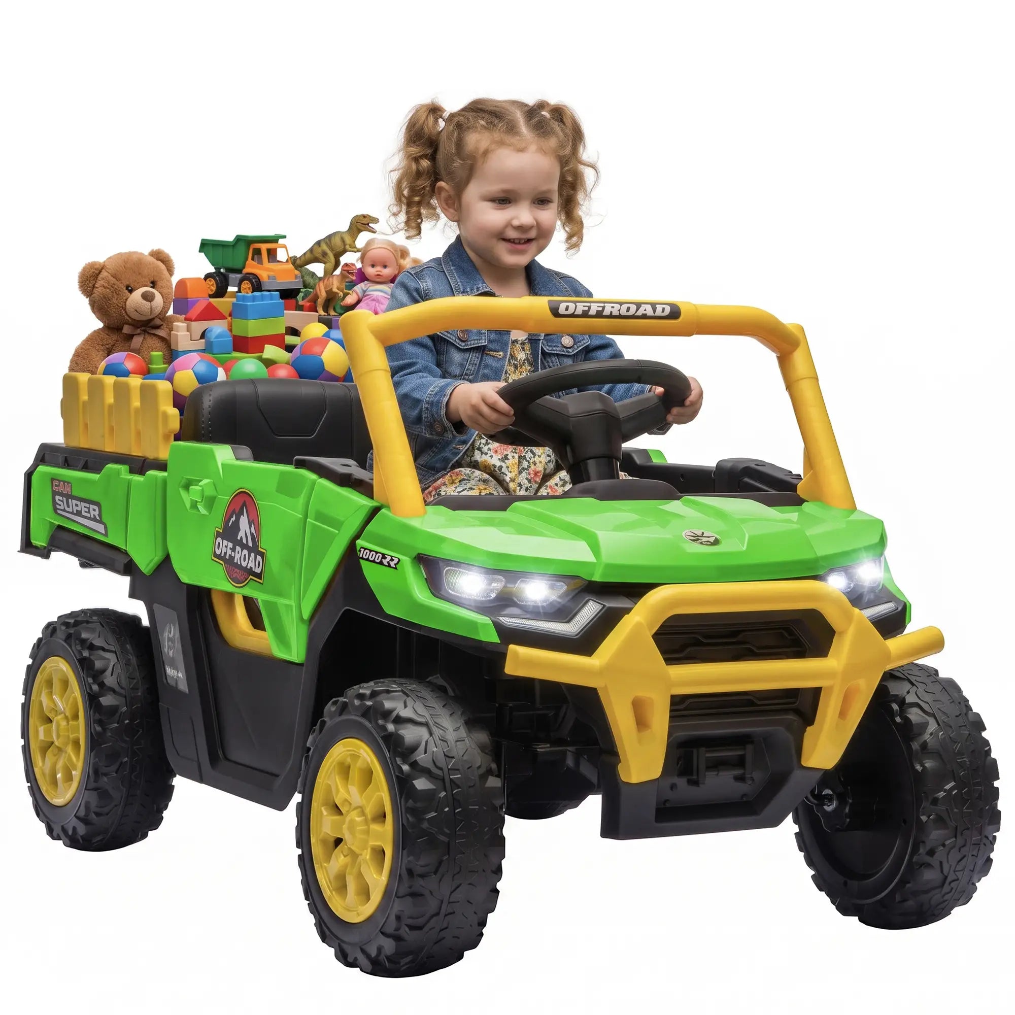 12V Kids Ride On Electric Tractor, Remote Control, Dual Motors, Green Electric Toy Cars at Gallery Canada
