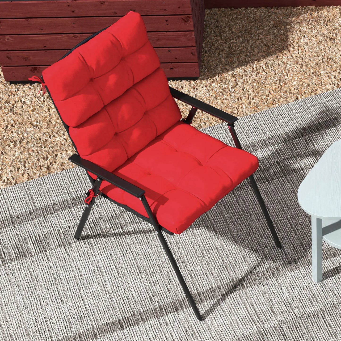 2-Piece Back Seat Cushion, Outdoor Patio Chair Cushions, Button Tufted, Red Patio Chair Cushions at Gallery Canada