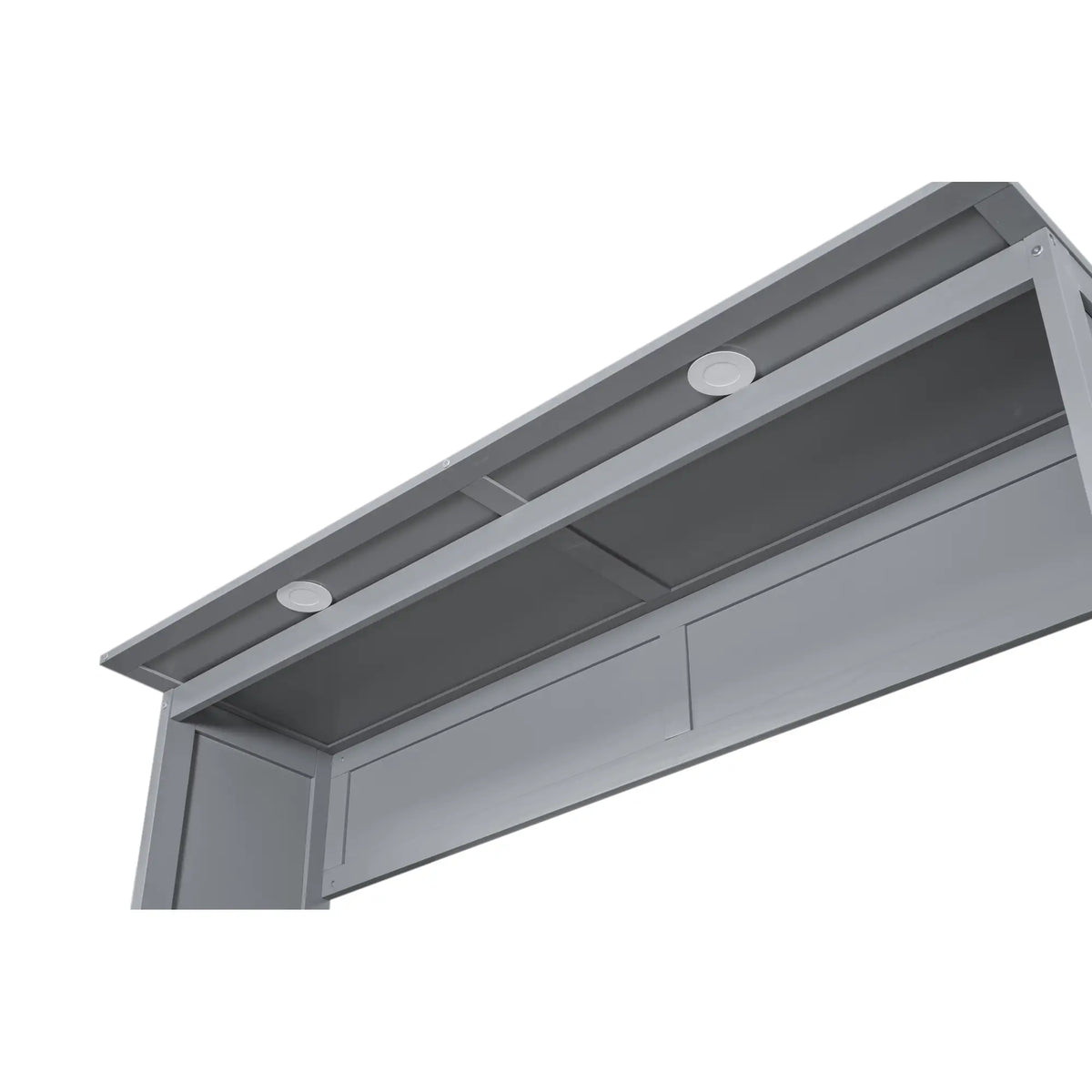 Murphy Bed with Shelves, LED Lights, 97.5" L x 84.5" W x 88.5" H, Grey Bed Frames at Gallery Canada