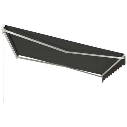 12'x10' Electric Retractable Awning, UV Protection, Grey Deck Awnings Dark Grey at Gallery Canada
