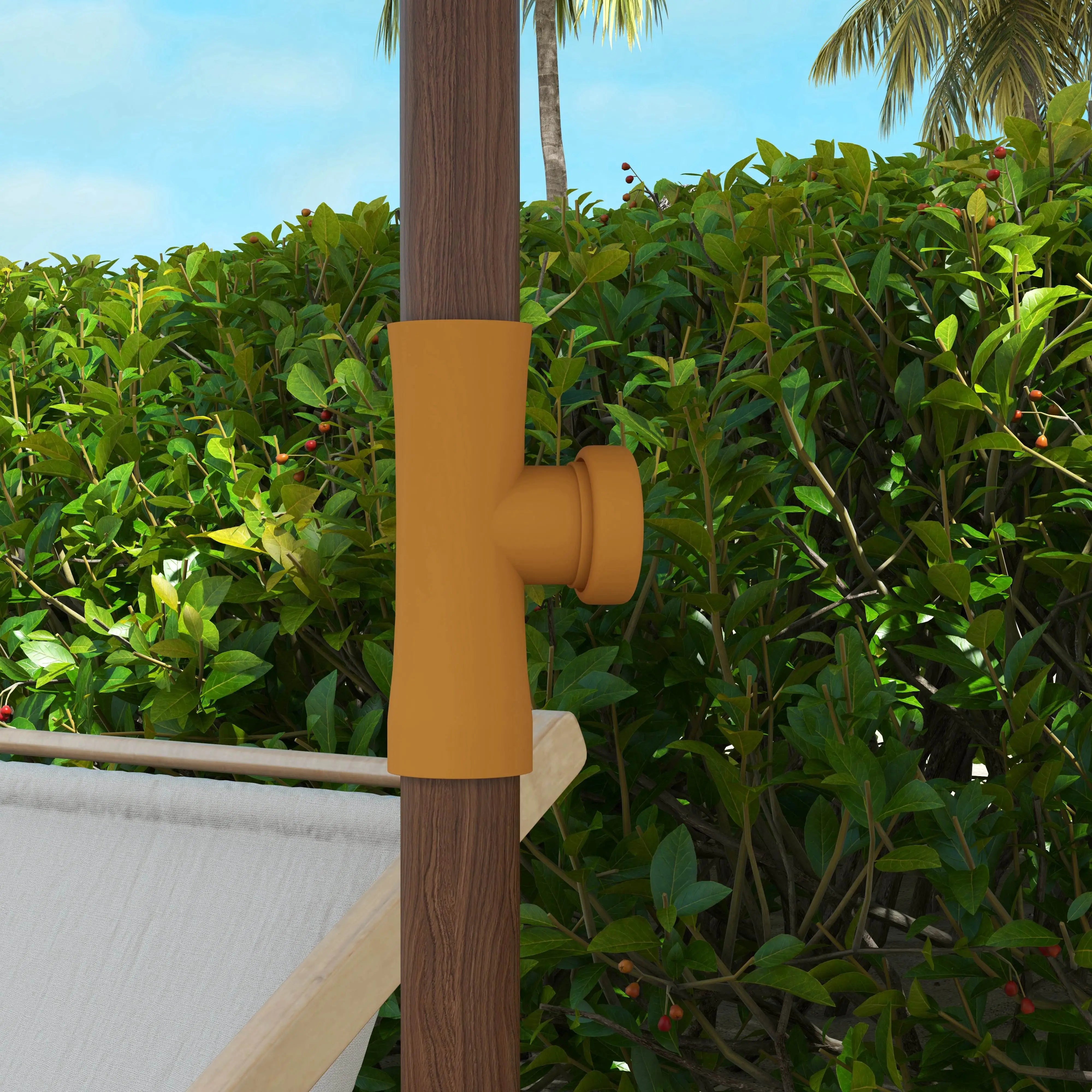 6.2' Travel Beach Umbrella, Vent, Ruffles, Carry Bag, Cream White Beach Umbrellas at Gallery Canada