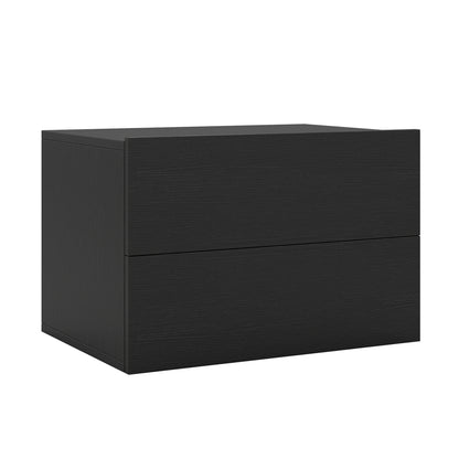 Floating Nightstand with 2 Storage Drawers Wall Mounted for Bedroom, Black Nightstands Black at Gallery Canada