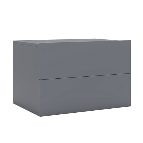 Floating Nightstand with 2 Storage Drawers Wall Mounted for Bedroom, Gray