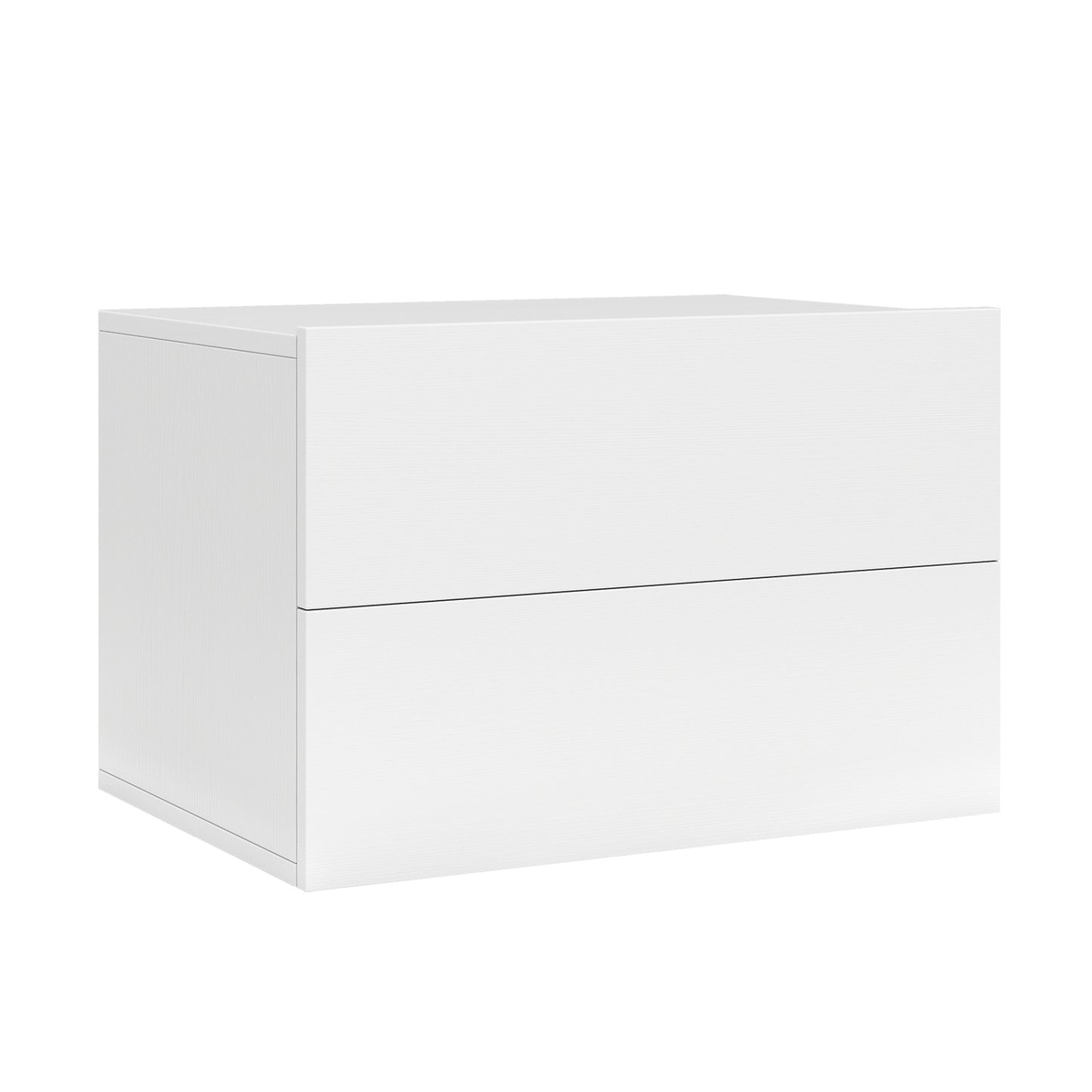 Floating Nightstand, 2 Drawers, Wall Mounted, White Nightstands at Gallery Canada